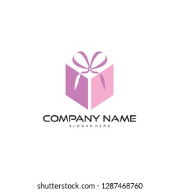 gift box/present box logo design vector