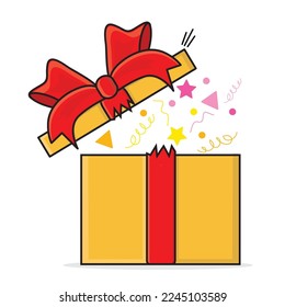 gift box,present, gift box with ribbons, box, new years gift, birthday present, chrismast gift icon vector logo cartoon design illustrati