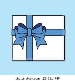 gift box,present, gift box with ribbons, box, new years gift, birthday present, chrismast gift icon vector logo cartoon design illustration