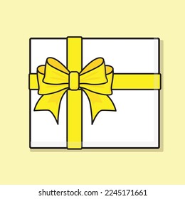 gift box,present, gift box with ribbons, box, new years gift, birthday present, chrismast gift icon vector logo cartoon design illustration