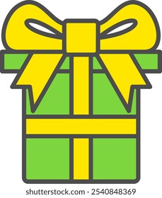 Gift BoxVector Icon Outline Filled Style