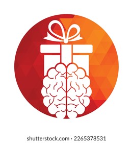 Diseño del icono del logotipo del cerebro de regalo.