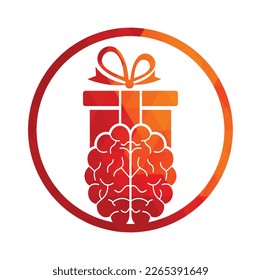 Diseño del icono del logotipo del cerebro de regalo.