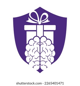 Gift Brain Logo Icon Design.
