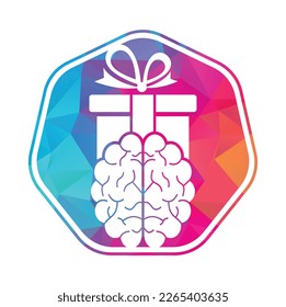 Diseño del icono del logotipo del cerebro de regalo.