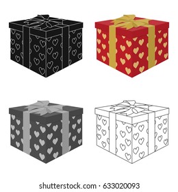 Gift to the bride and groom for the wedding from guests and loved ones. Boxes in beautiful paper.Wedding single icon in cartoon style vector symbol stock illustration.