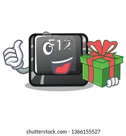 With gift button f12 in the cartoon shape