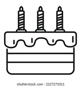 Gift cake icon outline vector. Happy party. Sweet cream