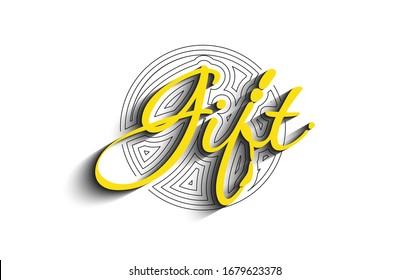 Gift Calligraphic 3d Style Text Vector illustration Design.