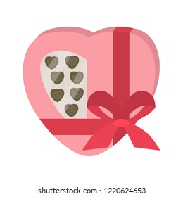 Gift candy Box color vector icon. Flat design