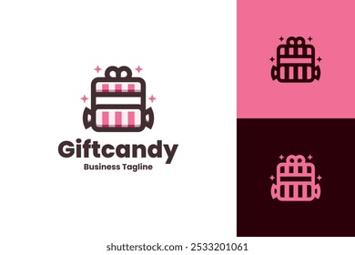 gift candy vector logo design