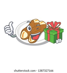 With gift cannoli isolated with in the character