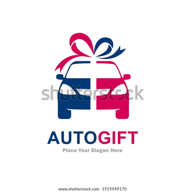 Gift car vector logo template.\
Suitable for business, web, art, celebration and car\
symbol
