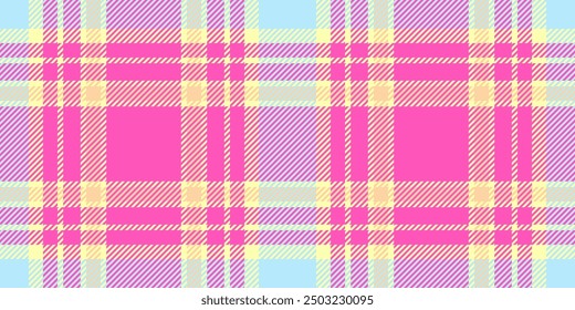 Geschenkkarte Hintergrund nahtlos plaid, ruhige Vektorgewebe Muster. Folklore überprüfen Textur Tartan Textil in hellen und rosa Farben Palette.