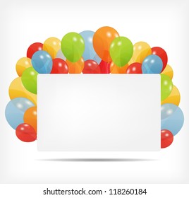 Gift card with balloons vector illustration