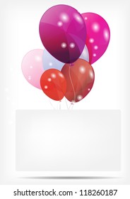 Gift card with balloons vector illustration
