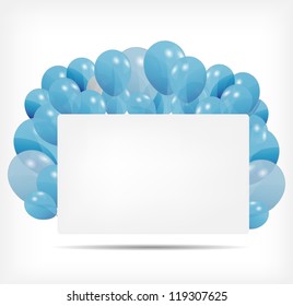 Gift card with balloons vector illustration