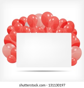 Gift card with balloons vector illustration