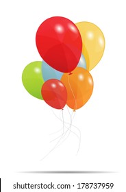 Gift card with balloons vector illustration