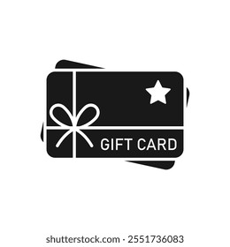 Tarjeta de regalo de Vector negro ilustración de diseño aislado de fondo blanco