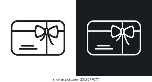 Gift card black and white icon.