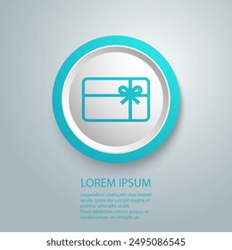 Icono de Botón azul Tarjeta de regalo. Vector