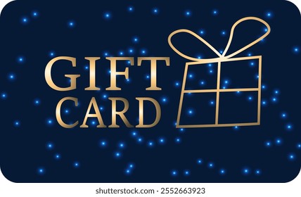 gift card blue with gold letters vector