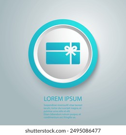 Gift card blue icon. Vector