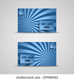 Gift card with blue striped background