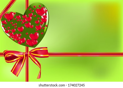 Gift card with bow and heart