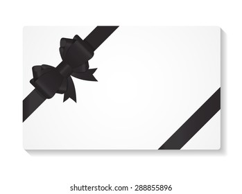 Gift Card with Bow and Ribbon Vector Illustration EPS10