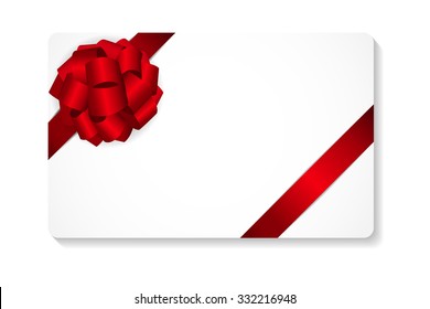 Gift Card with Bow and Ribbon Vector Illustration EPS10