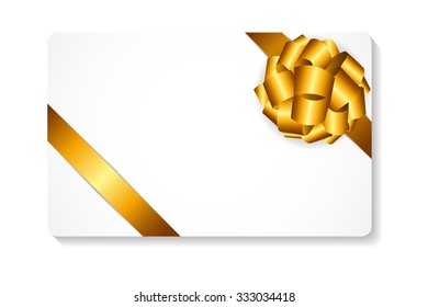 Gift Card with Bow and Ribbon Vector Illustration EPS10