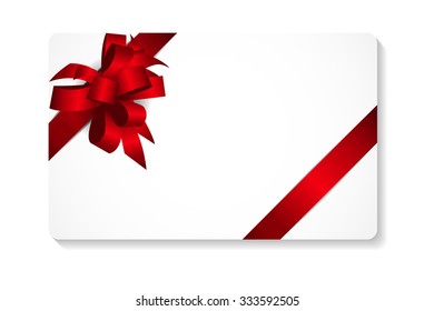 Gift Card with Bow and Ribbon Vector Illustration EPS10
