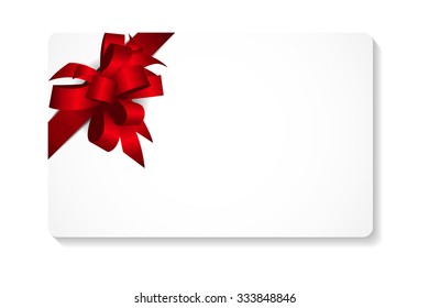 Gift Card with Bow and Ribbon Vector Illustration EPS10