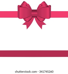 Gift Card with Bow and Ribbon Vector Illustration EPS10