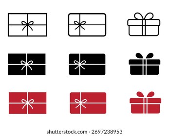 Gift card, box icon vector. holiday, celebration symbol. vector illustration.
