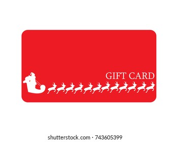 Gift card celebration holiday, ribbon deers on red font