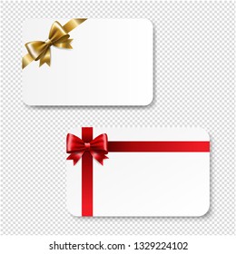 Gift Card Color Bow Isolated Transparent Background With Gradient Mesh, Vector Illustration