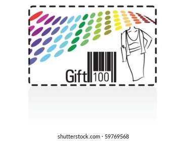 The  gift card with color dots