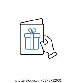 Gift card concept line icon. Simple element illustration. Gift card concept outline symbol design.