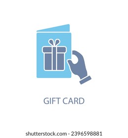 Gift card concept line icon. Simple element illustration. Gift card concept outline symbol design.