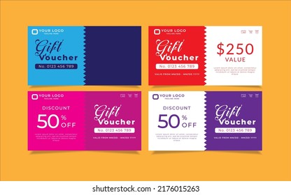 Gift Card Coupon Template Vector Eps10 Stock Vector (Royalty Free ...