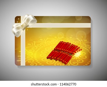 Gift card for Deepawali or Diwali festival in India. EPS 10.