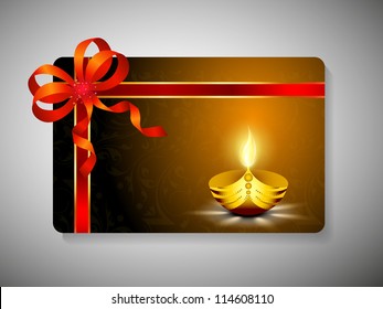 Gift card for Deepawali or Diwali festival in India. EPS 10.