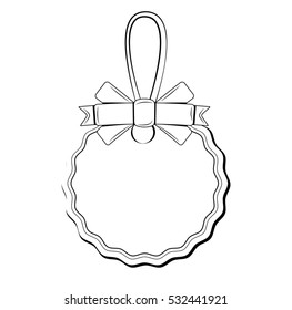 Gift card design. elegant label with bow and ribbon. 
