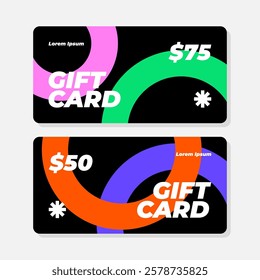 Gift Card Design Modern Colorful Circles 50 75