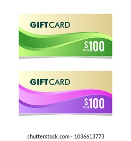 gift card discount 100 vector template