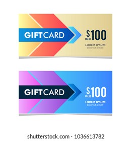 gift card discount 100 vector business template