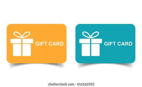 Gift card. Discount coupon. Flat vector illustration